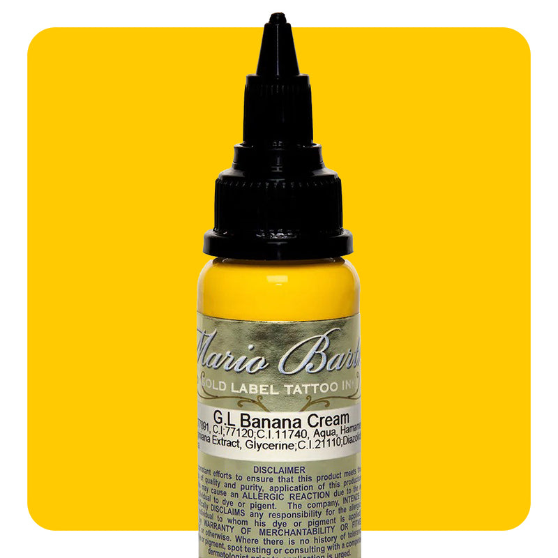 Banana Cream Mario Barth Gold Label — Intenze Tattoo Ink — 1oz Bottle - Ultimate Tattoo Supply