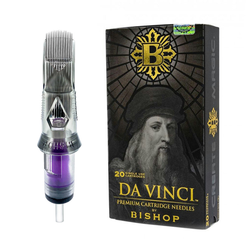 Bishop Da Vinci V2 Tattoo Cartridge Needles — Round Shaders — Box of 20 - Ultimate Tattoo Supply