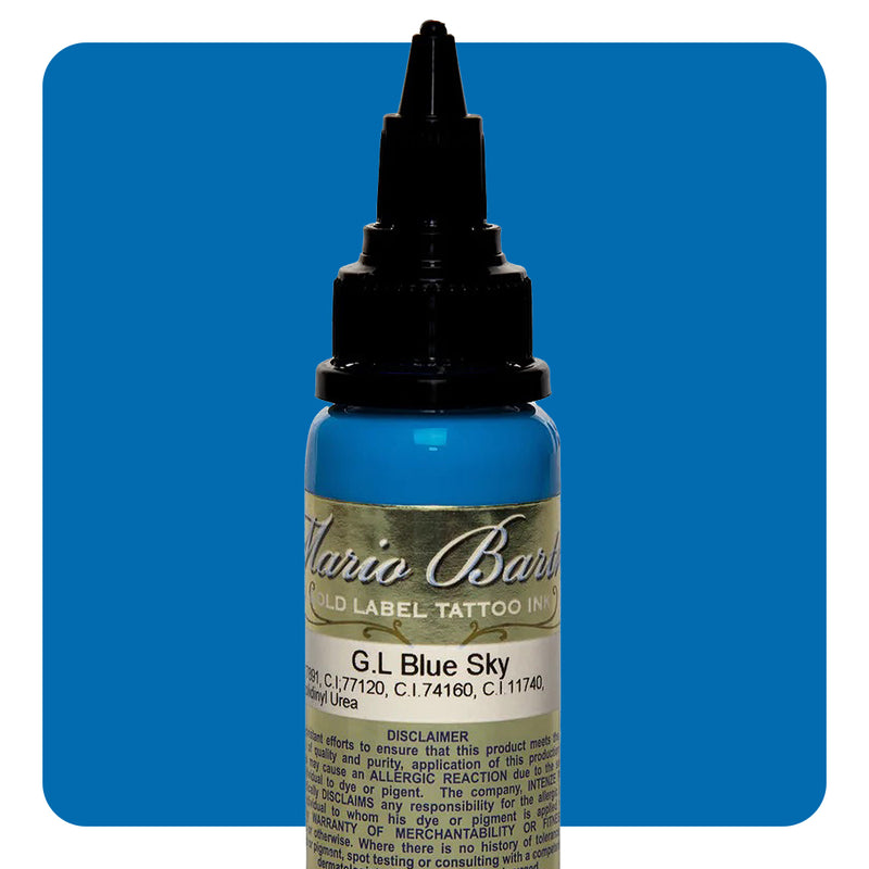 Blue Sky Mario Barth Gold Label — Intenze Tattoo Ink — 1oz Bottle - Ultimate Tattoo Supply