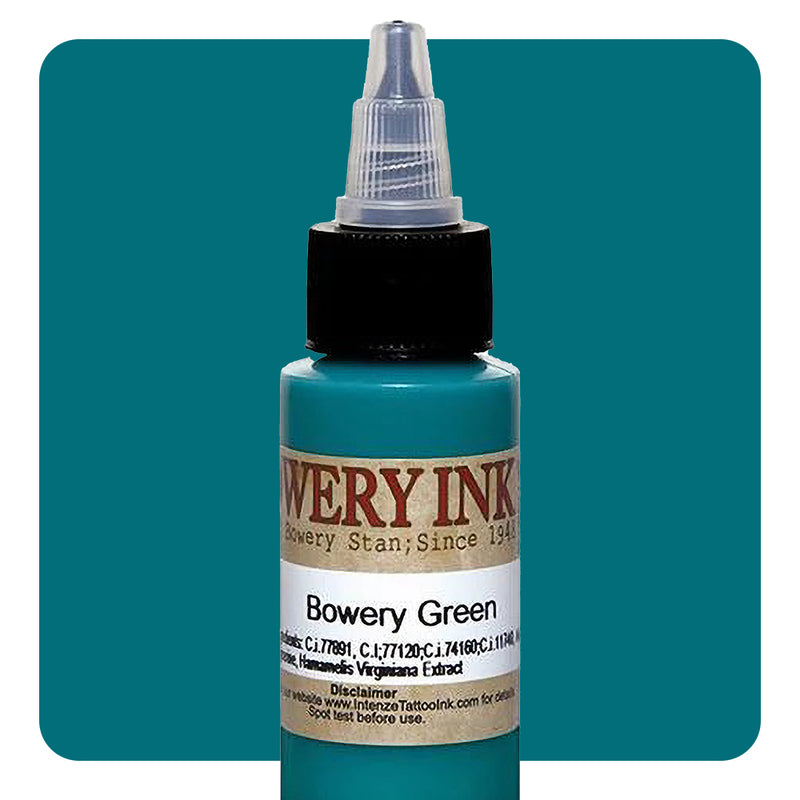 Green — Bowery Artist Series — Intenze Tattoo Ink — 1oz Bottle - Ultimate Tattoo Supply