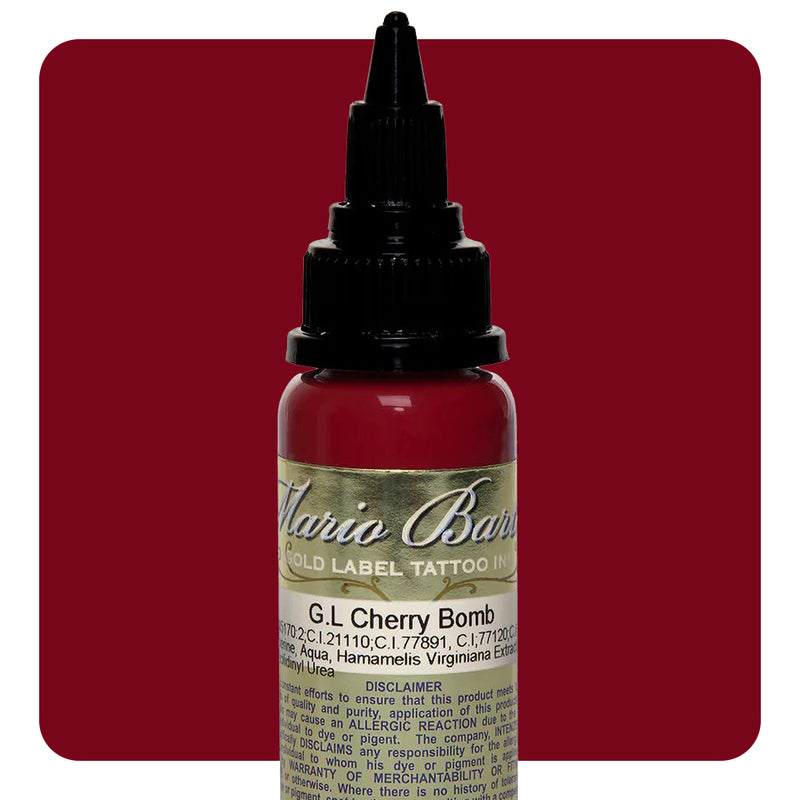 Cherry Bomb Mario Barth Gold Label — Intenze Tattoo Ink — 1oz Bottle - Ultimate Tattoo Supply