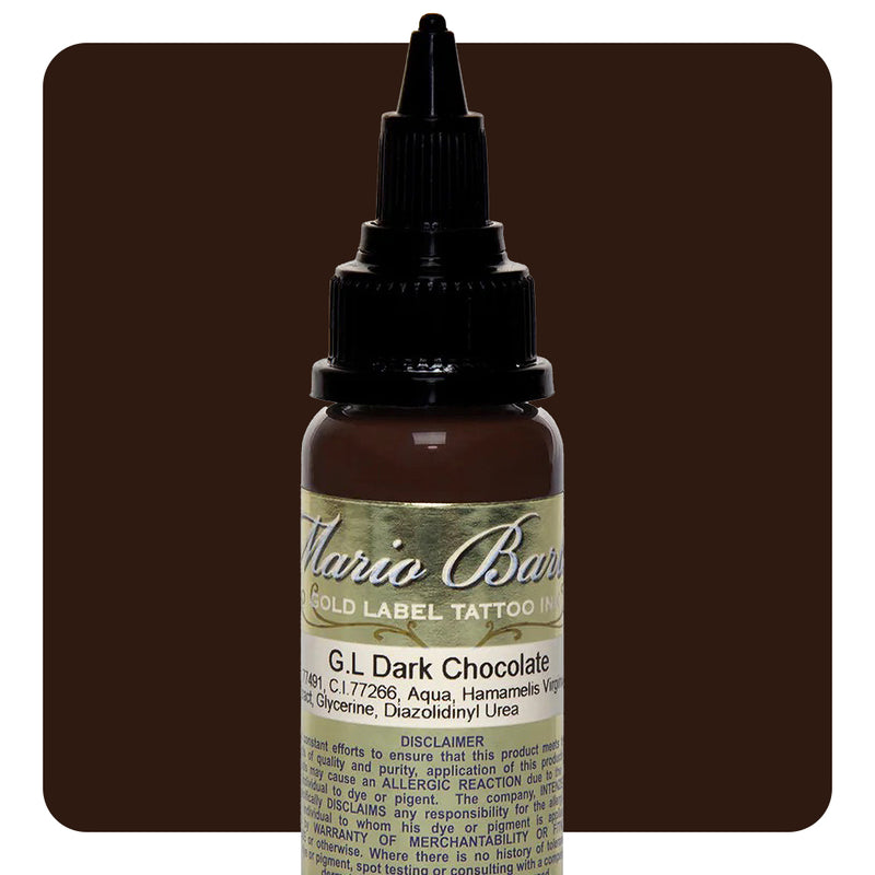 Dark Chocolate Mario Barth Gold Label — Intenze Tattoo Ink — 1oz Bottle - Ultimate Tattoo Supply