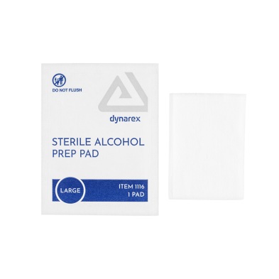 Dynarex Alcohol Prep Pads - Large - 100 / bx - Ultimate Tattoo Supply