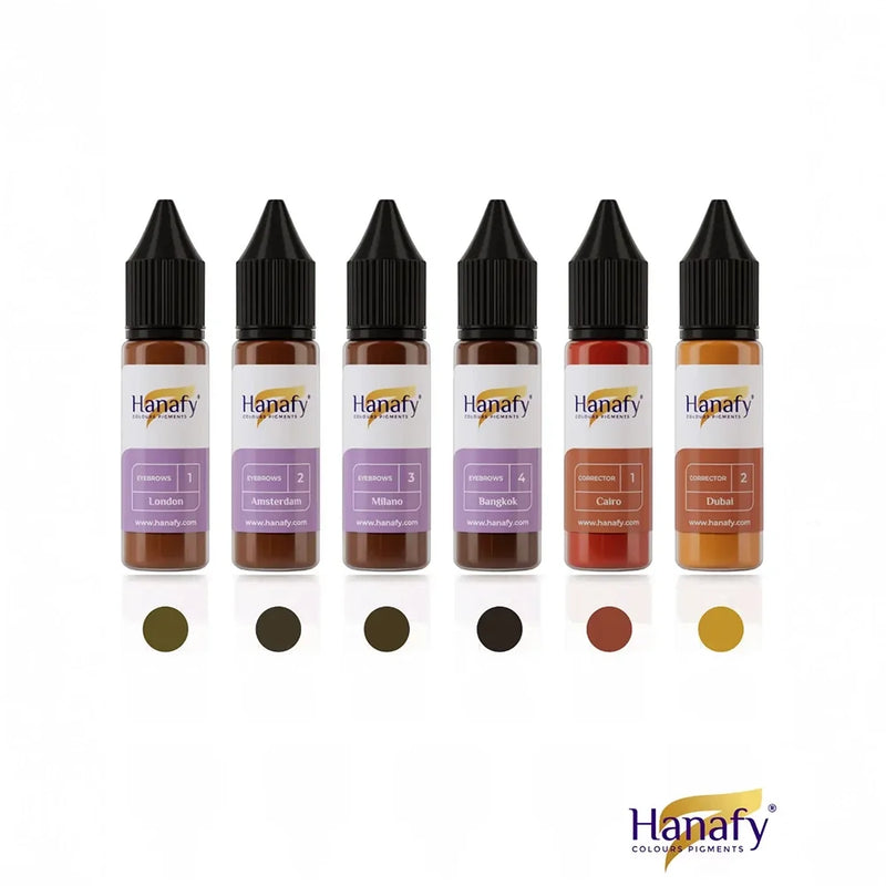 Hanafy Mineral Eyebrows Full Set — 6 15ml Bottles