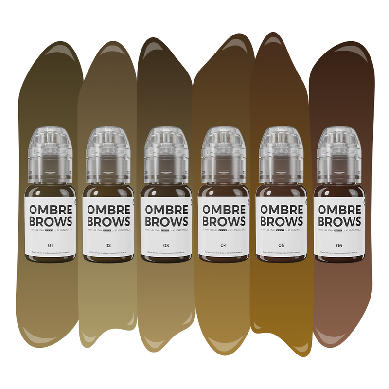 Paulina Osinkowska Ombre Brows 6 Bottle Set — Perma Blend — 1/2oz - Ultimate Tattoo Supply