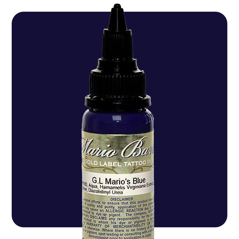 Mario's Blue Mario Barth Gold Label — Intenze Tattoo Ink — 1oz Bottle - Ultimate Tattoo Supply