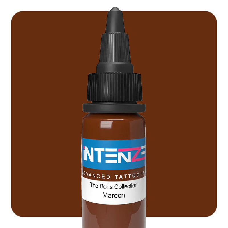 Maroon — Boris Series — Intenze Tattoo Ink — 1oz Bottle - Ultimate Tattoo Supply
