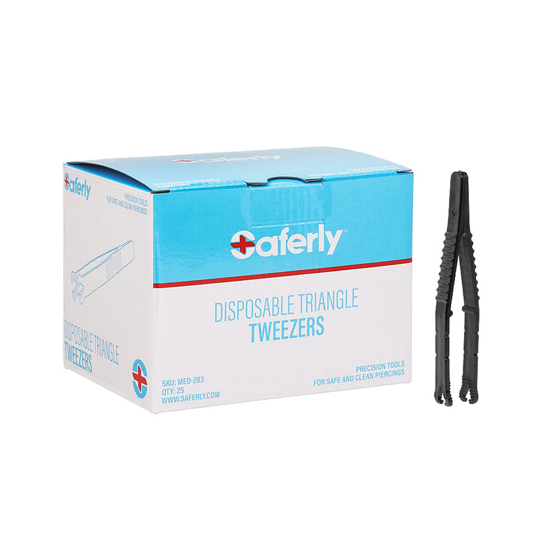 Saferly Medical Sterilized Triangle Tweezers — Single or Case of 25 - Ultimate Tattoo Supply