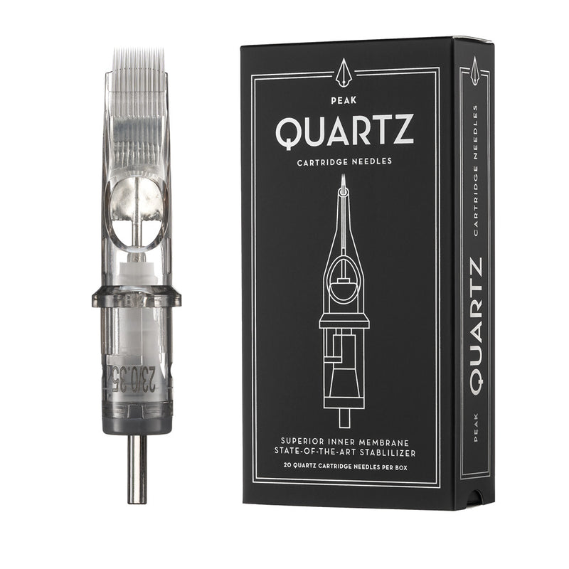 Peak Quartz Needle Cartridges — #10 Bugpin Mag Shaders Medium Taper — Box of 20 - Ultimate Tattoo Supply