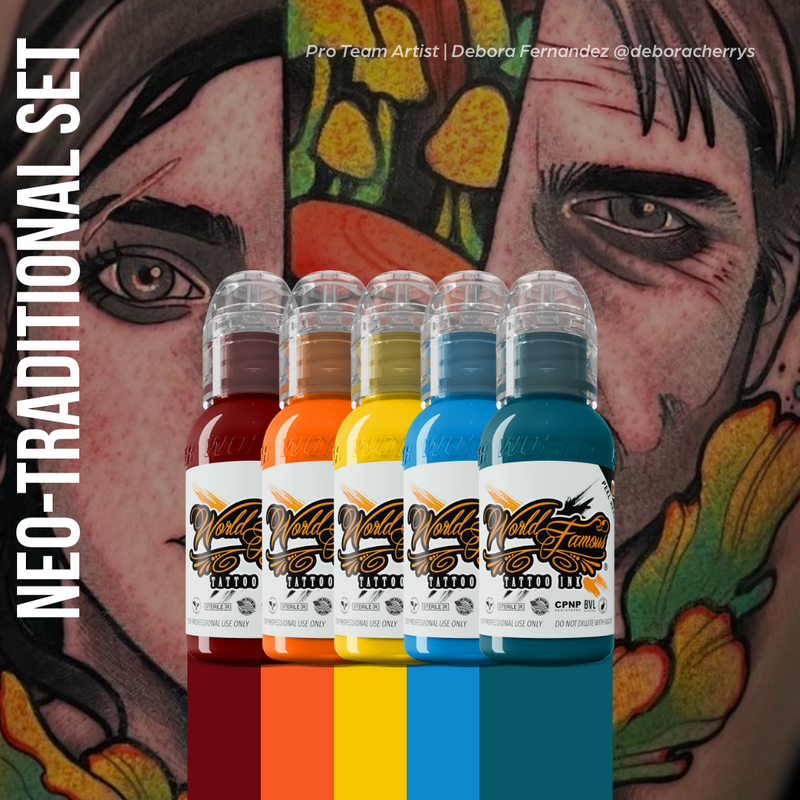 World Famous Neo-Traditional Mini Set — 5 1oz Bottles - Ultimate Tattoo Supply