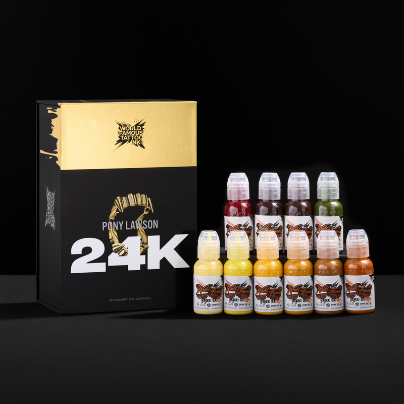 Pony Lawson 24k Set — World Famous Tattoo Ink — 1oz - Ultimate Tattoo Supply
