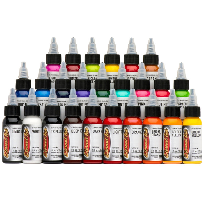 Top 25 Color Set - 4oz Bottles - Eternal Tattoo Ink - Painful Pleasures