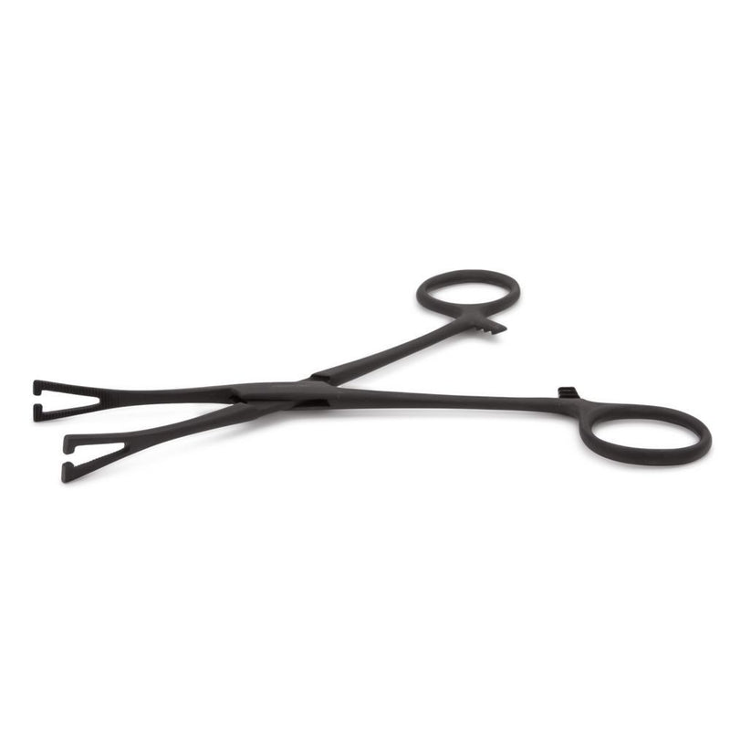 Slotted Pennington 6" Forceps — Black Oxide Coated - Painful Pleasures