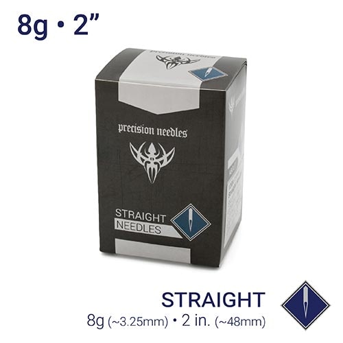8g Sterilized 2" Body Piercing Needles — Box of 50 - Painful Pleasures