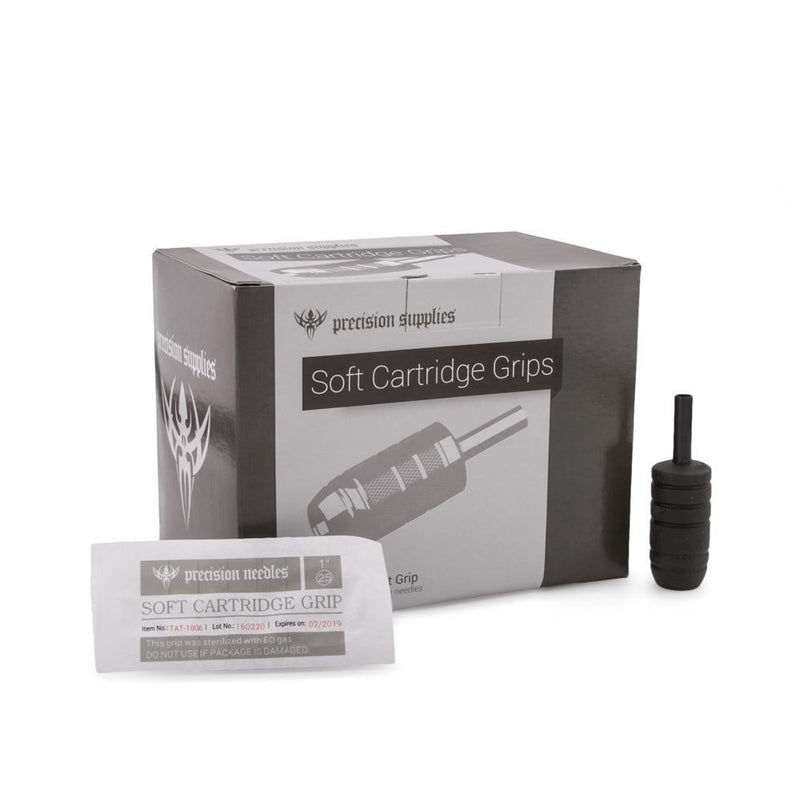 Precision Textured Soft Cartridge Grips - Box of 25 Disposable 1" Grips - Painful Pleasures