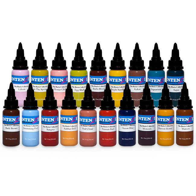 Boris From Hungary Color Line Set — Intenze Tattoo Ink — 1oz — 19 Bottles - Ultimate Tattoo Supply