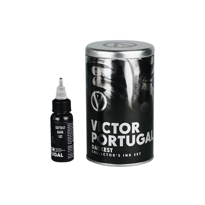 Victor Portugal Darkest Ink Set of 6 — Radiant Colors Tattoo Ink — 2oz - Ultimate Tattoo Supply
