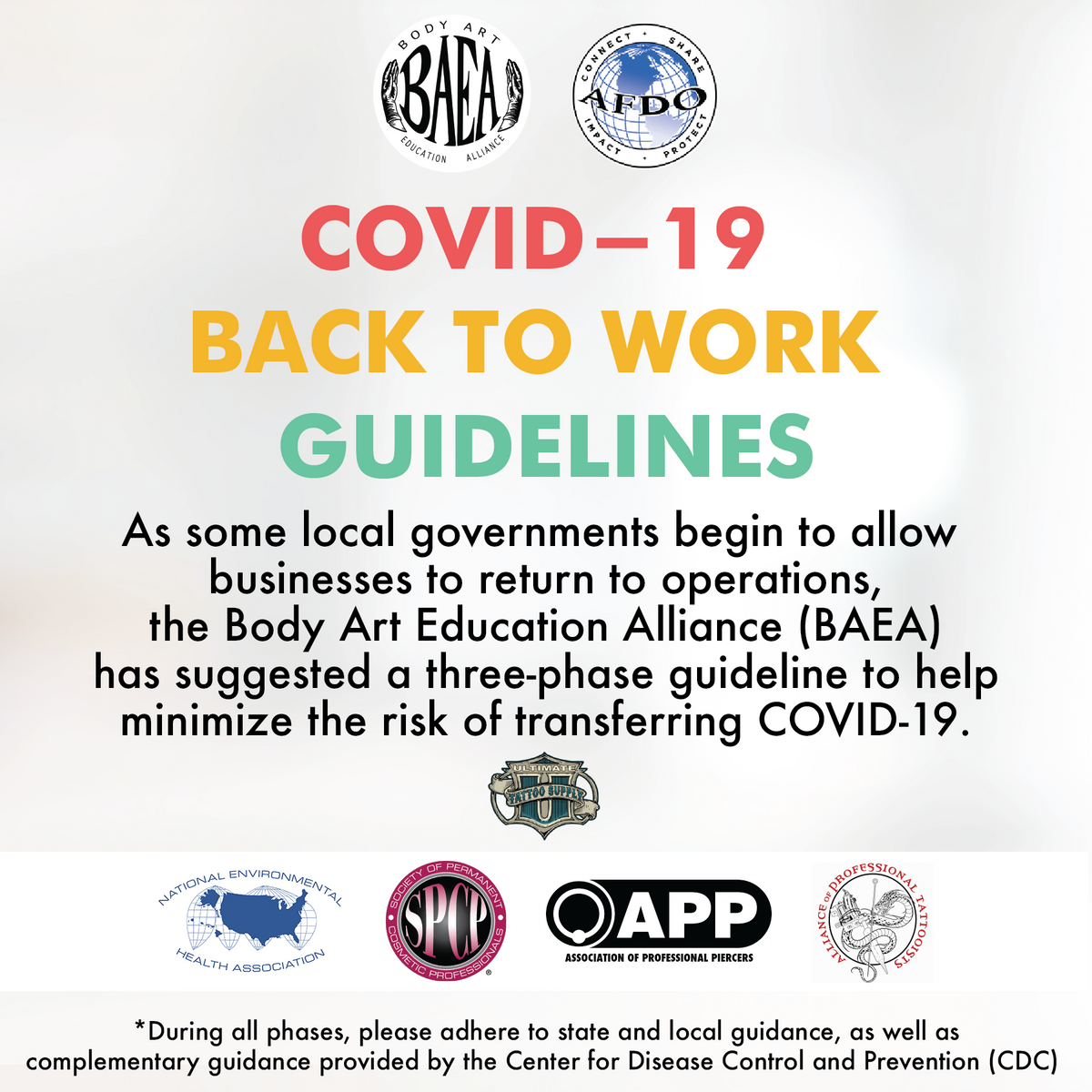 The Body Art Education Alliance COVID-19 Back To Work Guidance