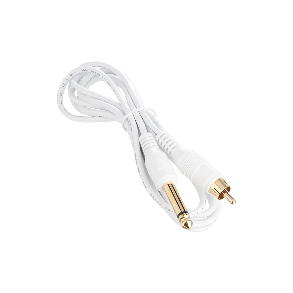 Darklab 6’ Straight RCA Cable — White - Ultimate Tattoo Supply