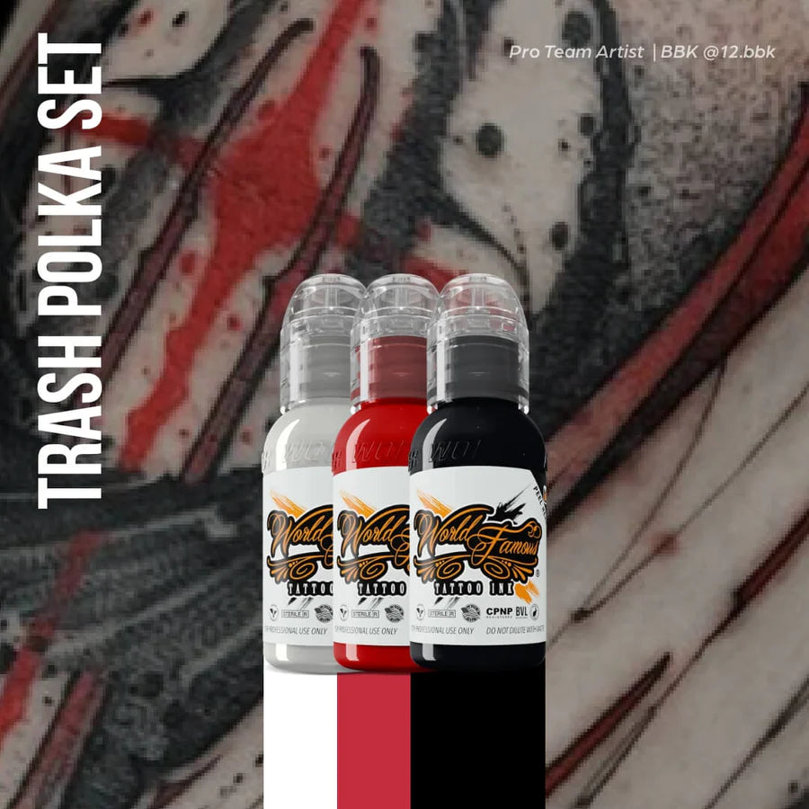 World Famous Trash Polka Mini Kit — 3 1oz Bottles - Ultimate Tattoo Supply