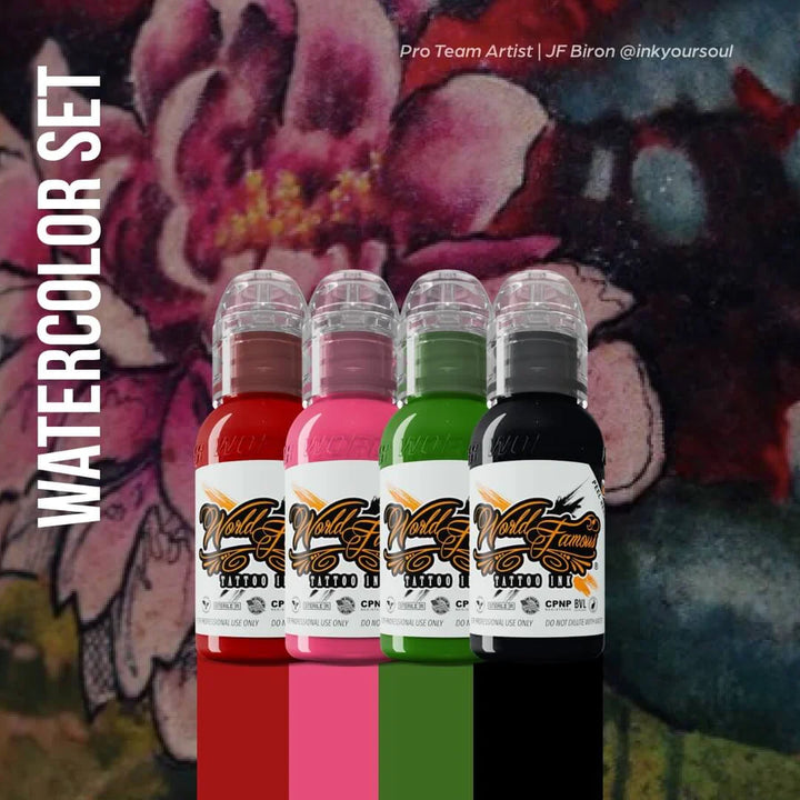 World Famous Watercolor Mini Set — 4 1oz Bottles - Ultimate Tattoo Supply