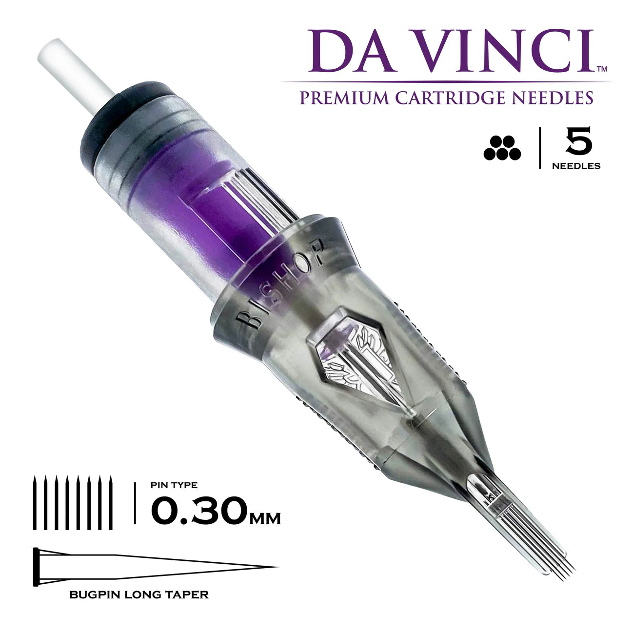 Bishop Da Vinci V2 Tattoo Cartridge Needles — Magnums — Box of 20 - Ultimate Tattoo Supply