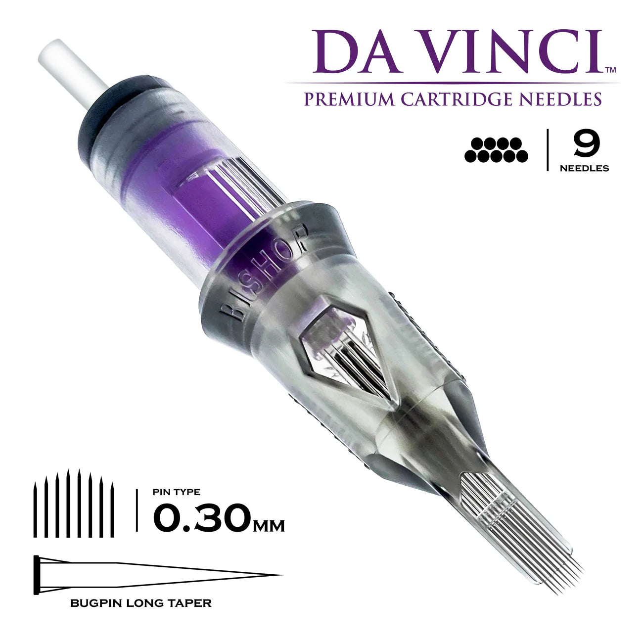Bishop Da Vinci V2 Tattoo Cartridge Needles — Magnums — Box of 20 - Ultimate Tattoo Supply