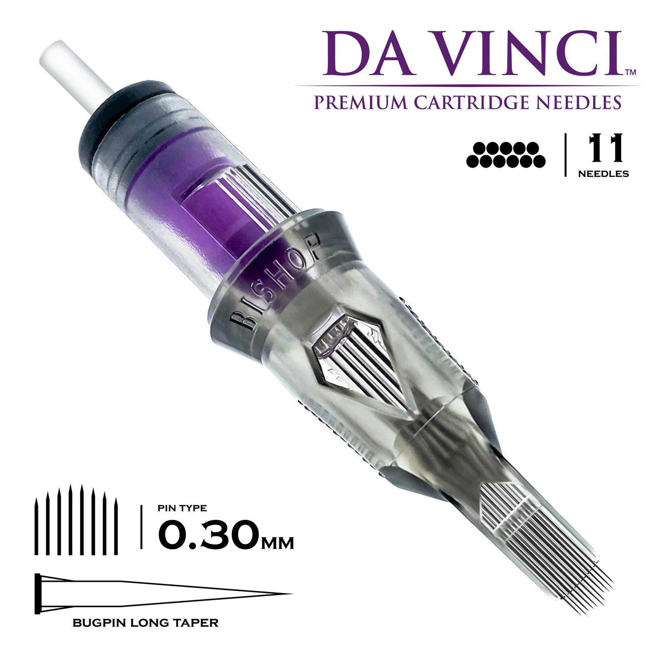 Bishop Da Vinci V2 Tattoo Cartridge Needles — Magnums — Box of 20 - Ultimate Tattoo Supply