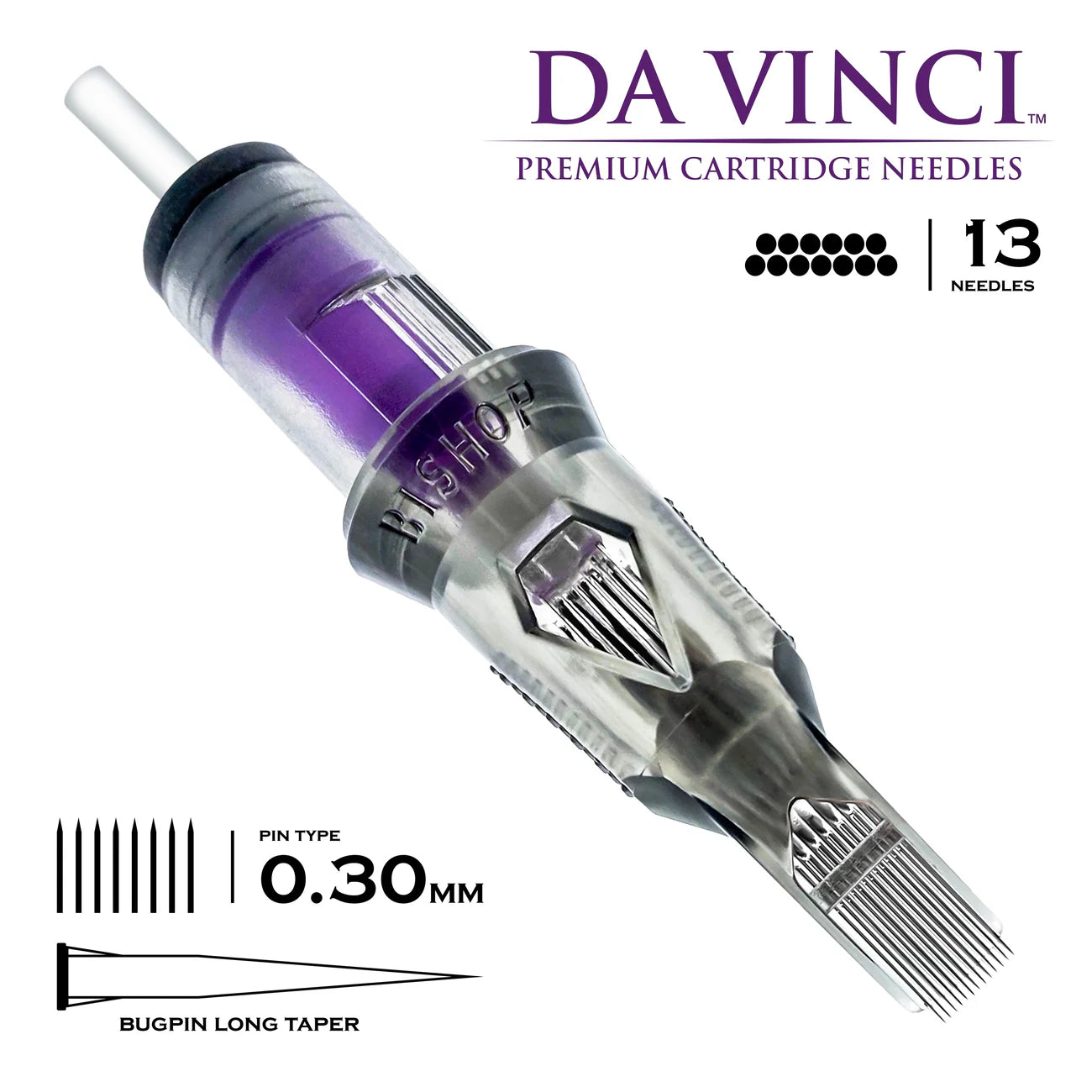 Bishop Da Vinci V2 Tattoo Cartridge Needles — Magnums — Box of 20 - Ultimate Tattoo Supply