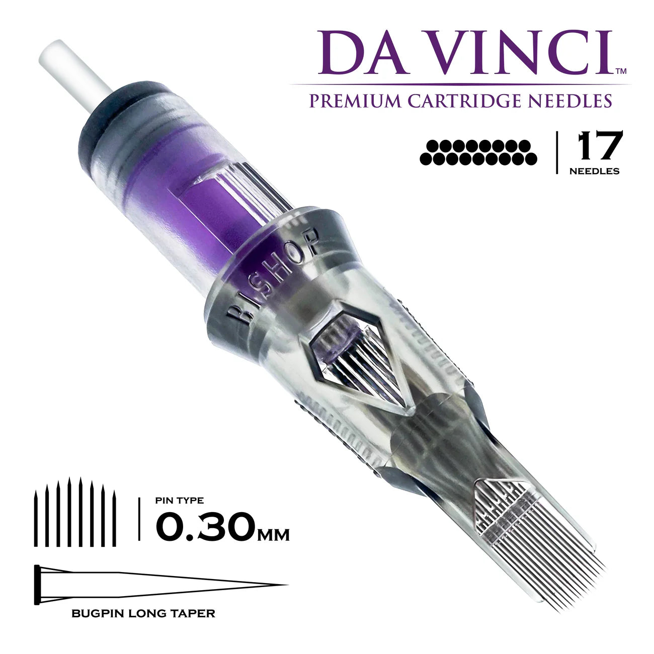Bishop Da Vinci V2 Tattoo Cartridge Needles — Magnums — Box of 20 - Ultimate Tattoo Supply