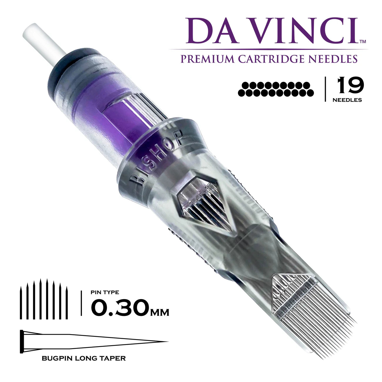 Bishop Da Vinci V2 Tattoo Cartridge Needles — Magnums — Box of 20 - Ultimate Tattoo Supply