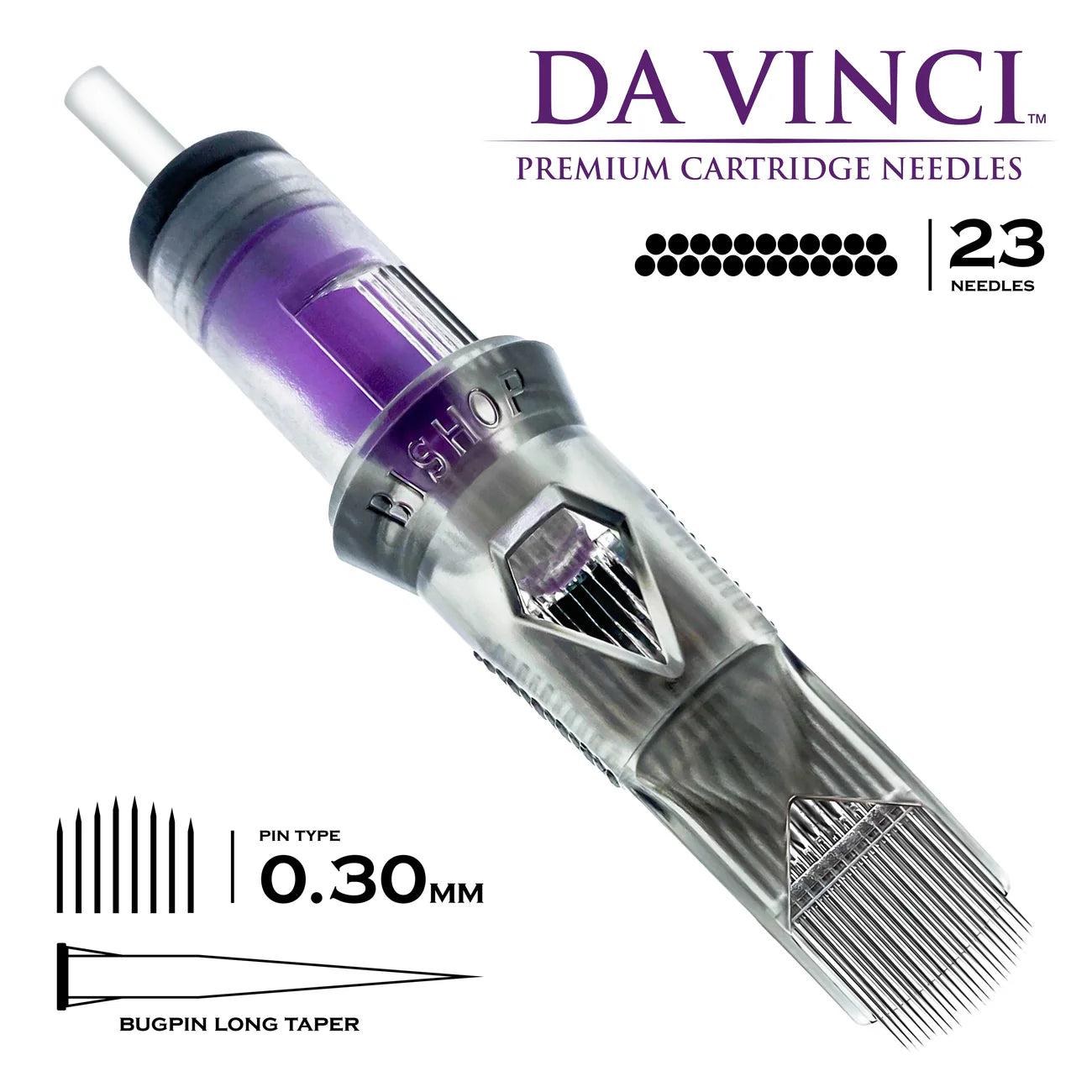 Bishop Da Vinci V2 Tattoo Cartridge Needles — Magnums — Box of 20 - Ultimate Tattoo Supply
