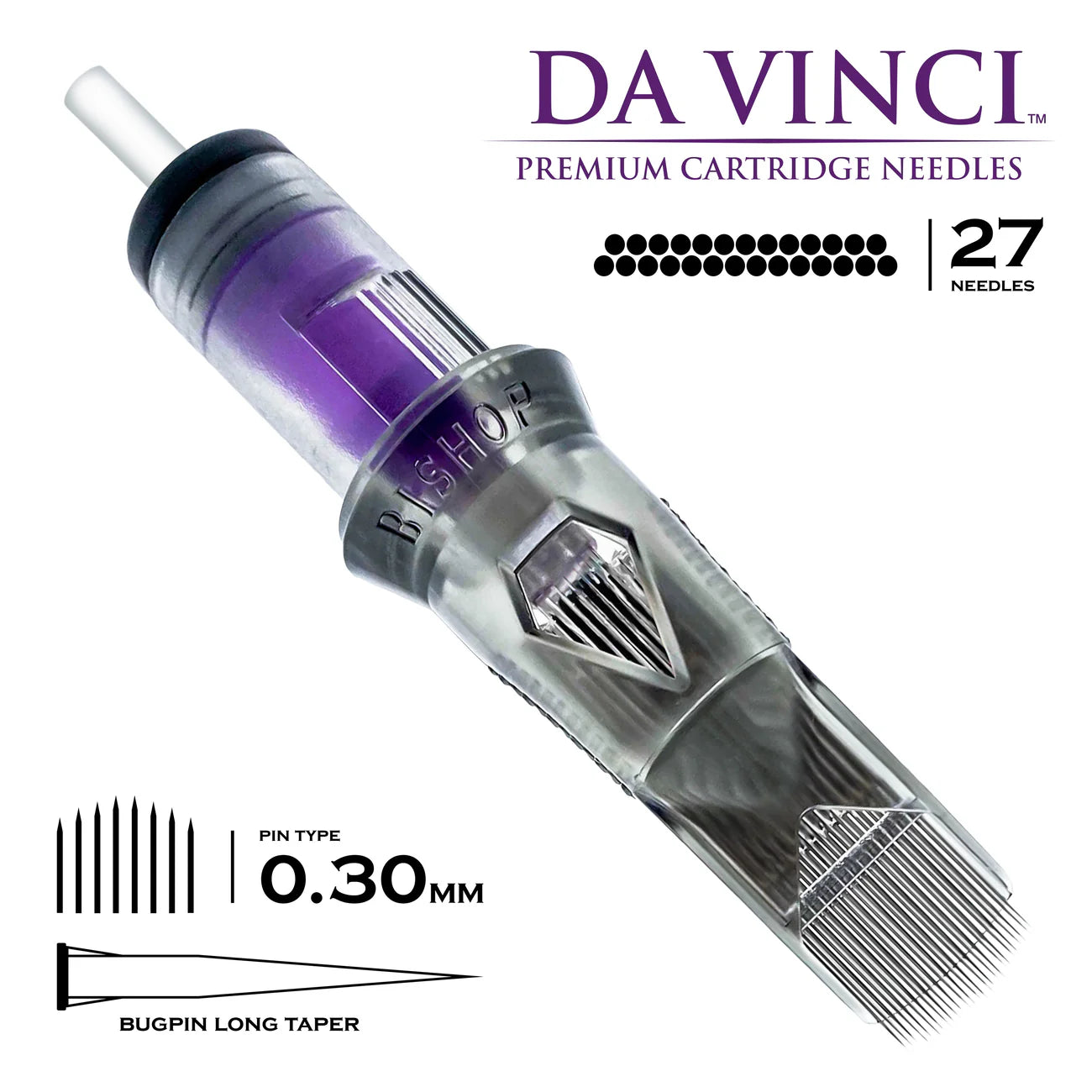 Bishop Da Vinci V2 Tattoo Cartridge Needles — Magnums — Box of 20 - Ultimate Tattoo Supply
