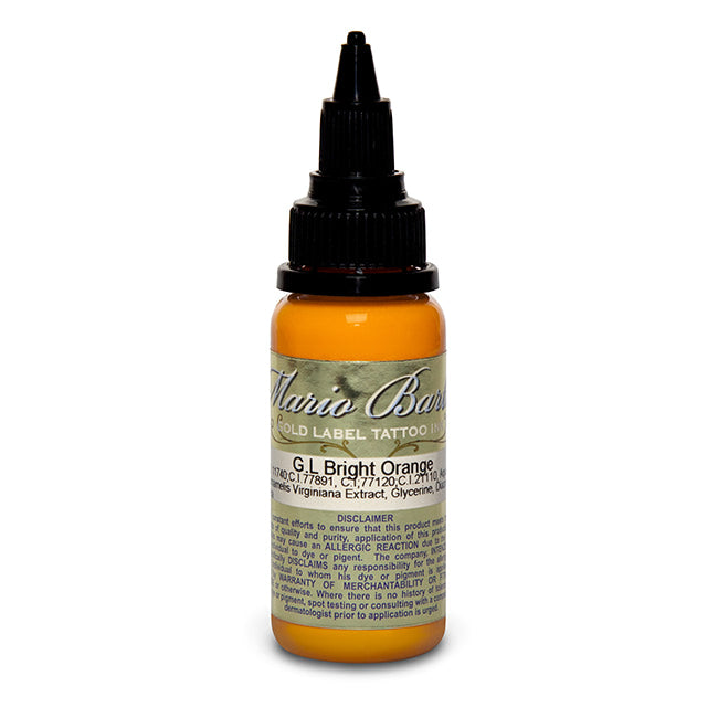 Bright Orange Mario Barth Gold Label - Intenze Tattoo Ink - 1oz Bottle - Ultimate Tattoo Supply