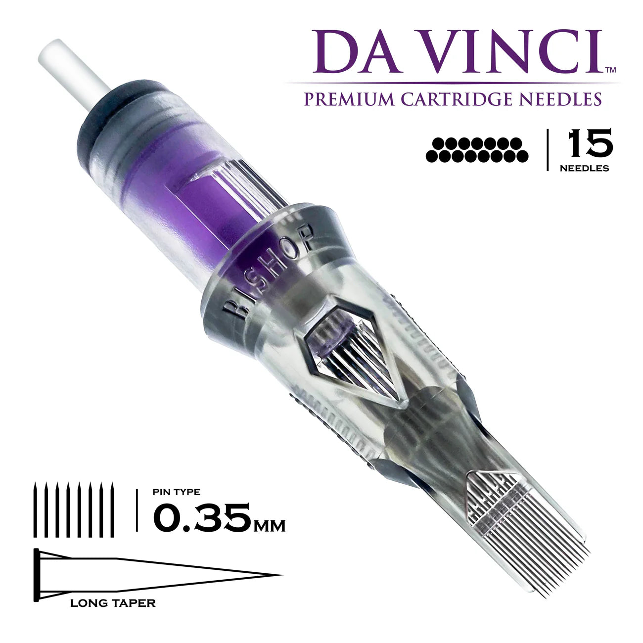Bishop Da Vinci V2 Tattoo Cartridge Needles — Magnums — Box of 20 - Ultimate Tattoo Supply