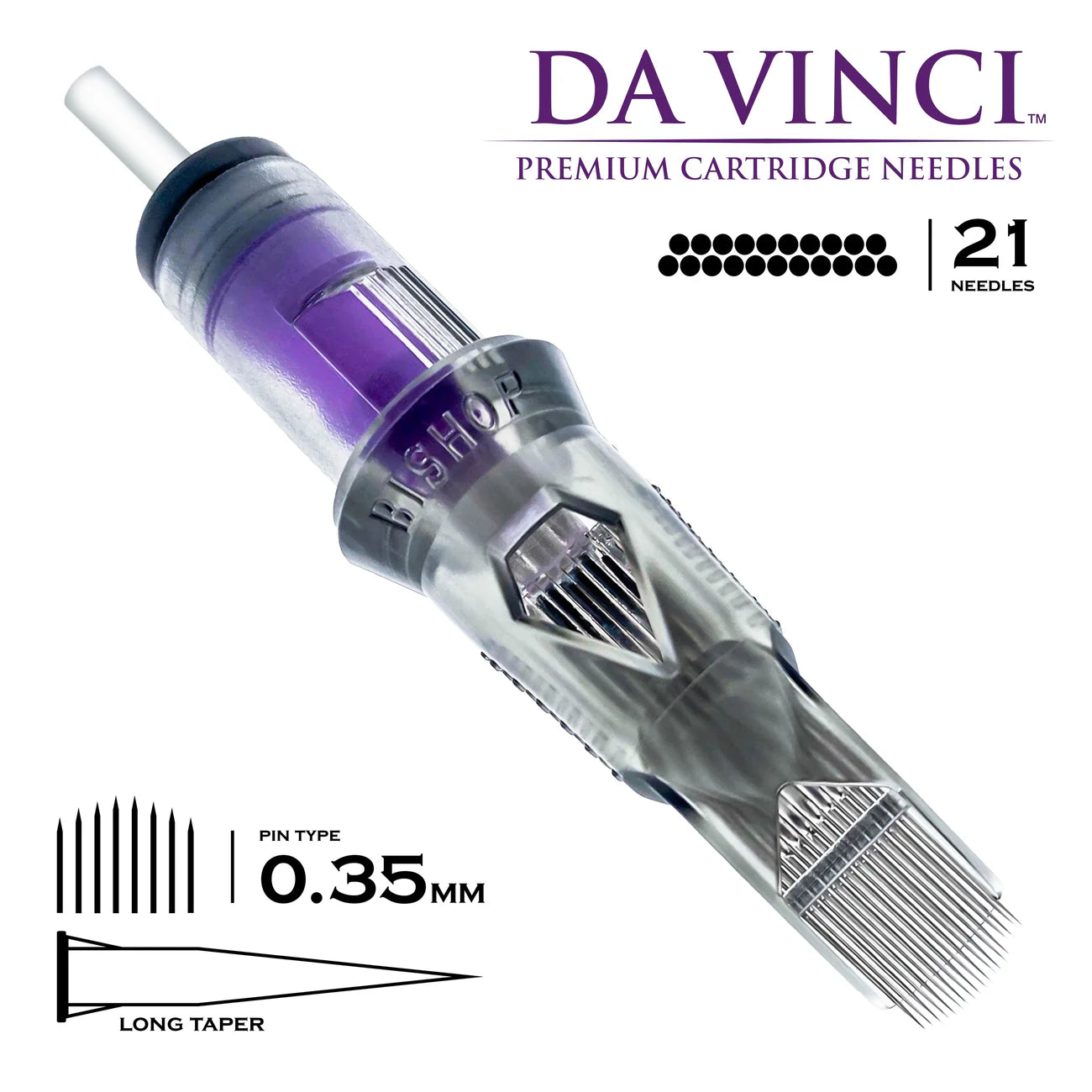 Bishop Da Vinci V2 Tattoo Cartridge Needles — Magnums — Box of 20 - Ultimate Tattoo Supply