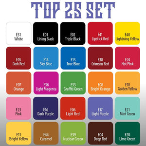 Top 25 Color Set - 4oz Bottles - Eternal Tattoo Ink - Painful Pleasures