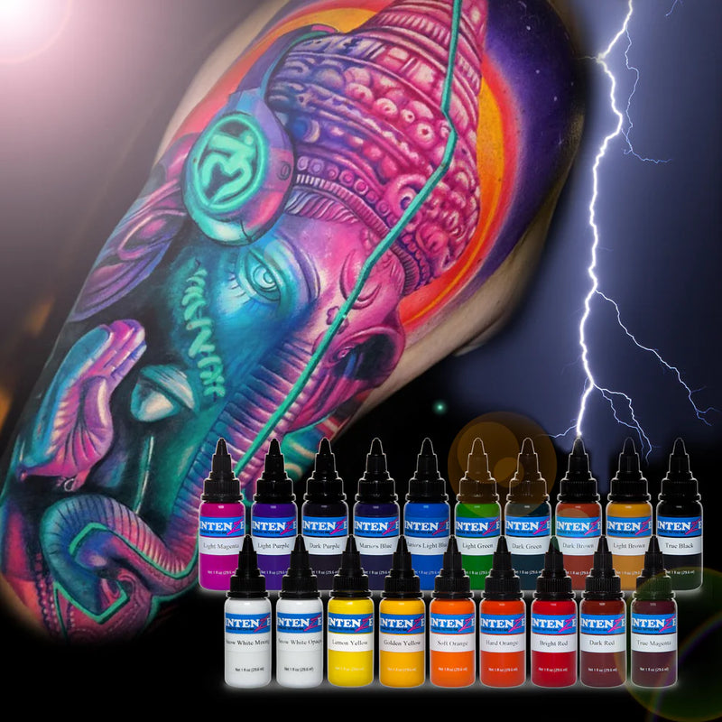 Basic 1/2oz Color Set - Intenze Tattoo Ink - 19 Bottles - Ultimate Tattoo Supply