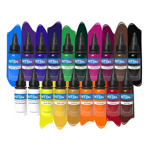 Basic 1oz Color Set - Intenze Tattoo Ink - 19 Bottles - Ultimate Tattoo Supply