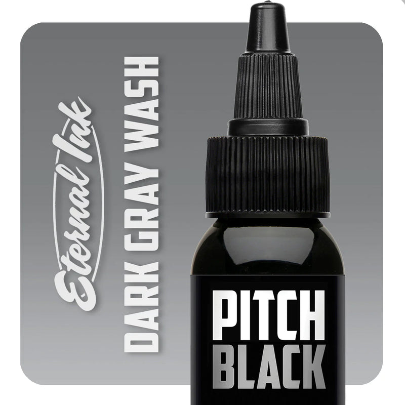 Pitch Black Dark Gray Wash — Eternal Ink — Pick Size - Ultimate Tattoo Supply