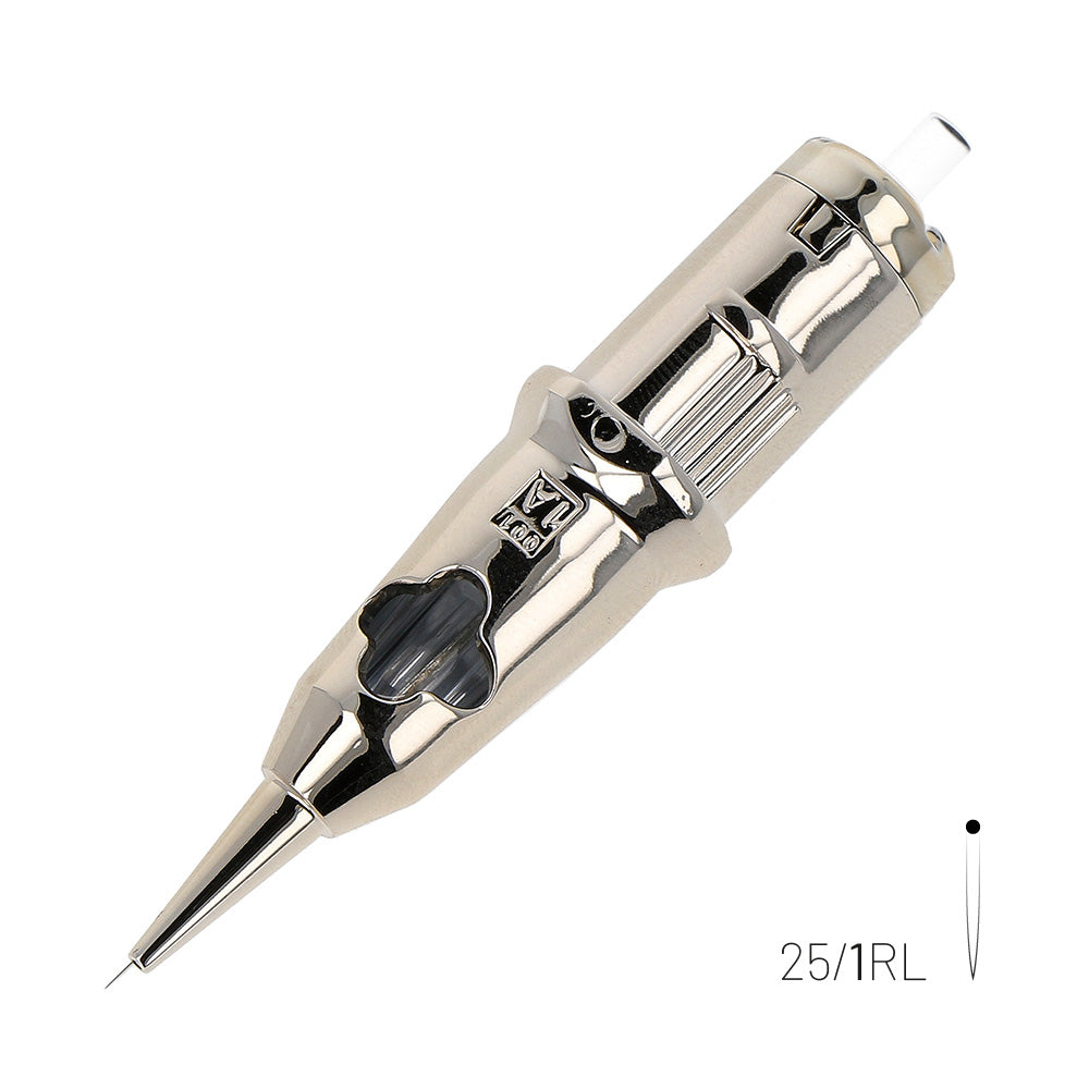 Kwadron Optima Gold PMU Cartridge Needles 1 Round Liner 0.25mm Long Taper