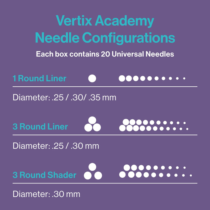 Vertix Academy Needle Cartridges — Box of 20 - Ultimate Tattoo Supply