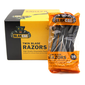 Blakcat Premium Twin Blade Disposable Razors - 50/bx - Ultimate Tattoo Supply