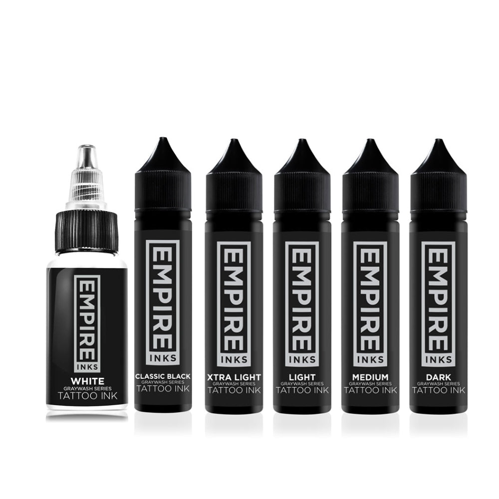 Empire Inks Graywash Series — 6-Bottle Full Set — Pick Size - Ultimate Tattoo Supply