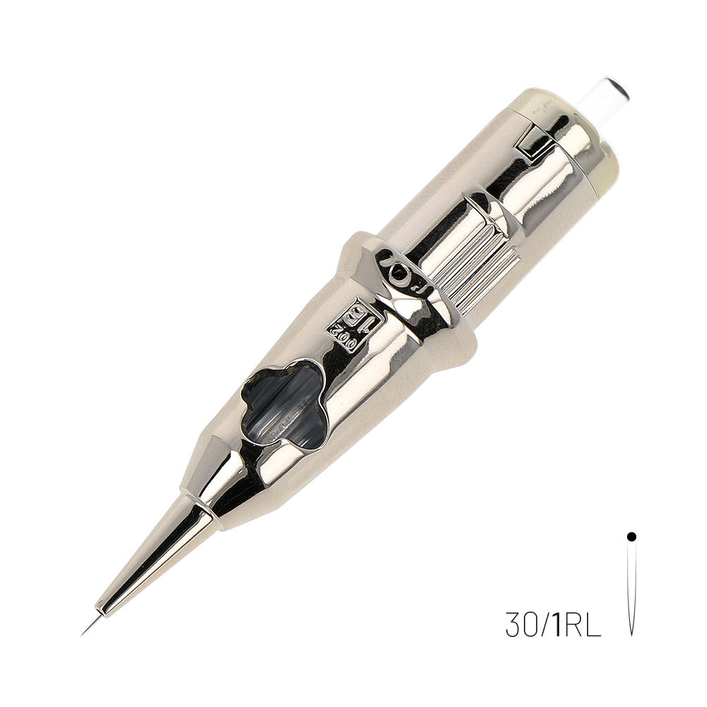 Kwadron Optima Gold PMU Cartridge Needles 1 Round Liner 0.30mm Long Taper