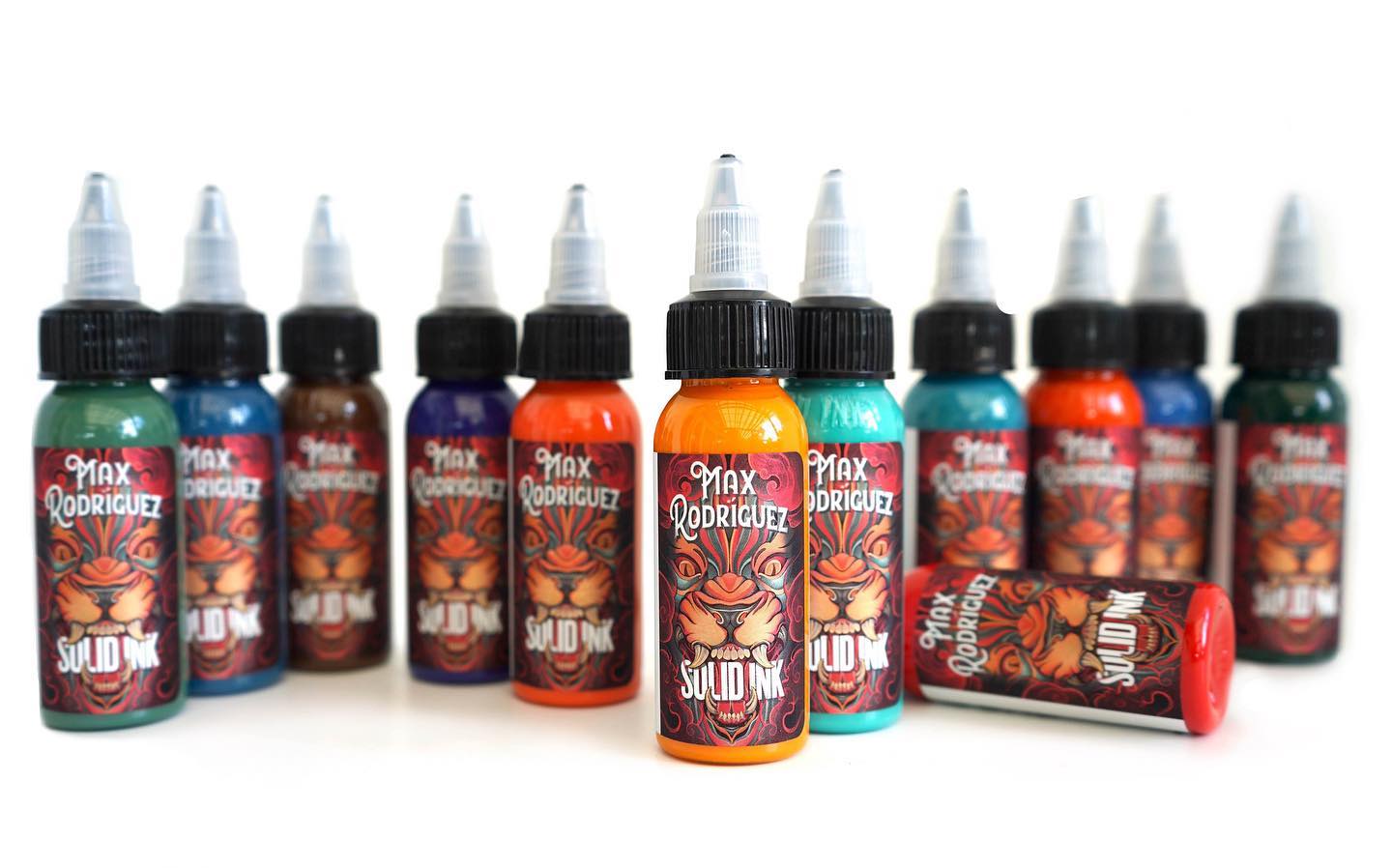 12 Color Max Rodriguez Set — Solid Ink — 1oz Bottles - Ultimate Tattoo Supply