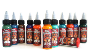 12 Color Max Rodriguez Set — Solid Ink — 1oz Bottles - Ultimate Tattoo Supply
