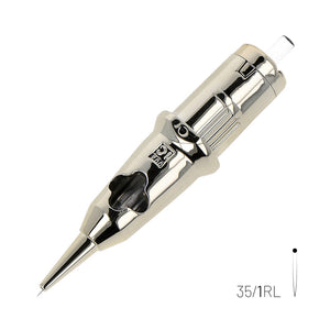 Kwadron Optima Gold PMU Cartridge Needles 1 Round Liner 0.35mm Long Taper