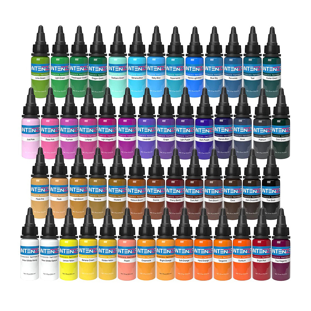 54 Color Set - Intenze Tattoo Ink - 2oz Bottles - Ultimate Tattoo Supply