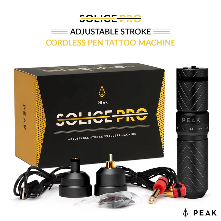 Peak Solice Pro Adjustable Stroke Wireless Pen Tattoo Machine - Ultimate Tattoo Supply